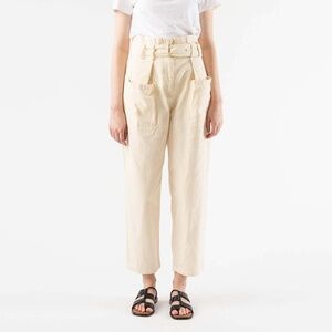 Caron Callahan Devon Pant highwaisted belted paperbag waist cotton 2 4 6 8 / S M